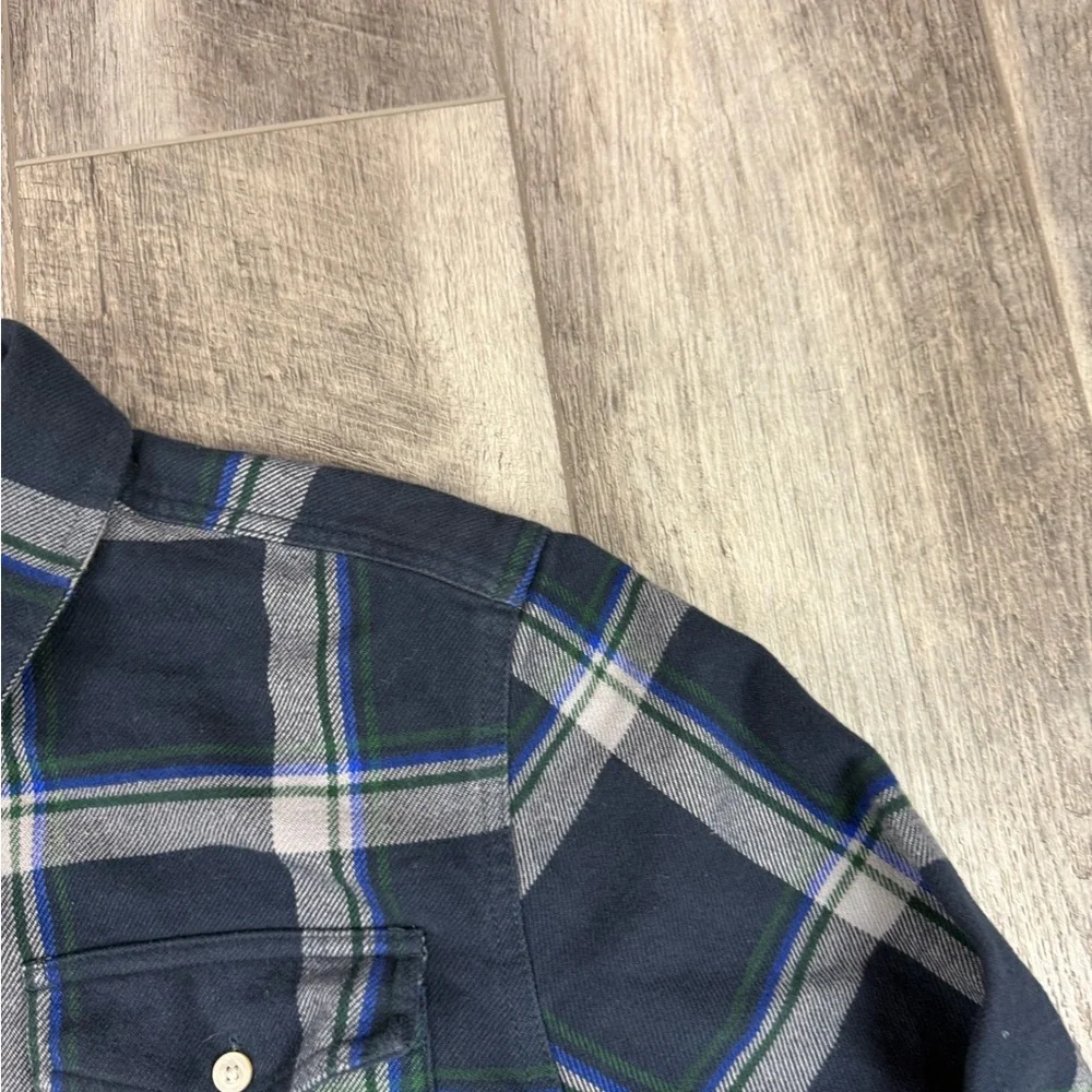 North Face Mens Navy Plaid Button‎ Down Top